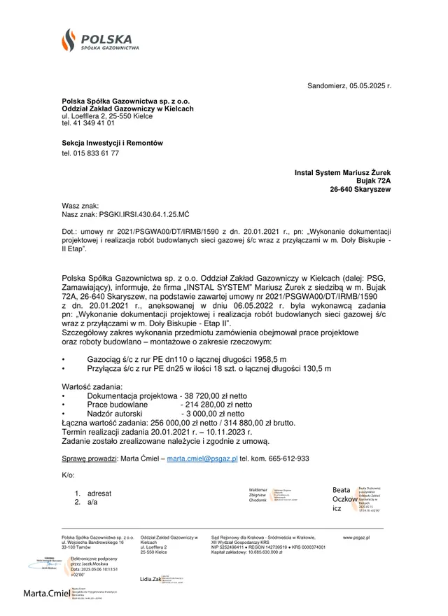Podgląd pierwszej strony referencji: Doły Biskupie