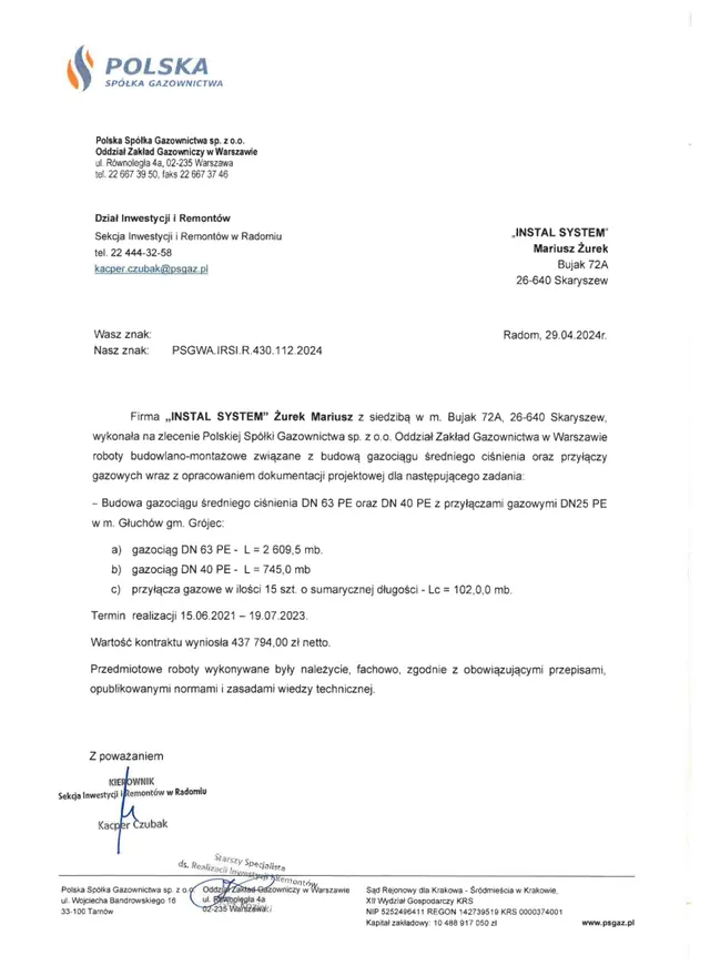 Podgląd pierwszej strony referencji: Głuchów