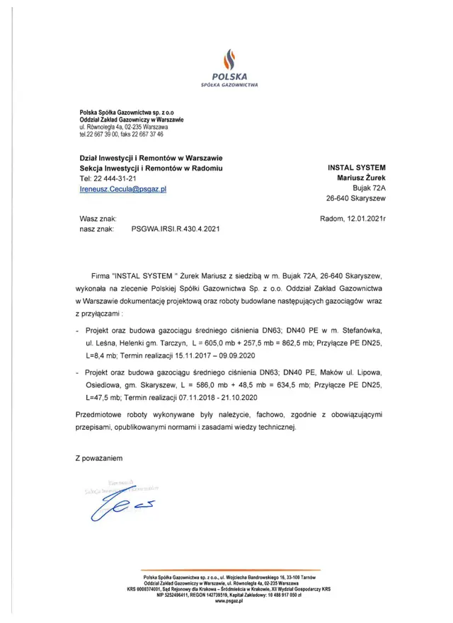 Podgląd pierwszej strony referencji: Lipowa i Helenki