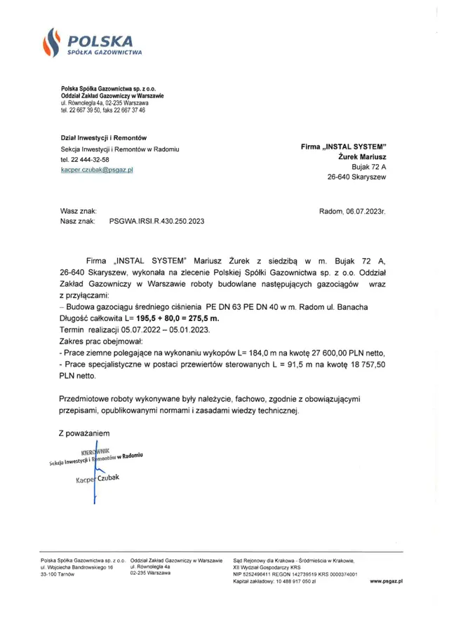 Podgląd pierwszej strony referencji: Radom - ul. Banacha