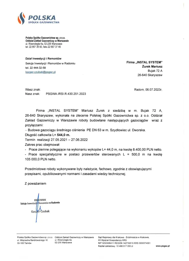 Podgląd pierwszej strony referencji: Szydłowiec - ul. Dworska